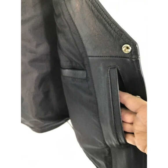 Pro Force Leather Vest Biker motorcycle Men's XL/2X Metalcore heavy metal Black - Picture 12 of 16